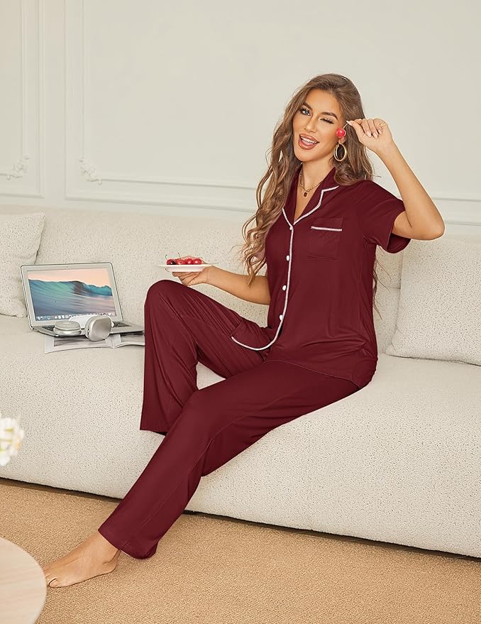 Pants Pajama Set - Short Sleeve - 2 Piece