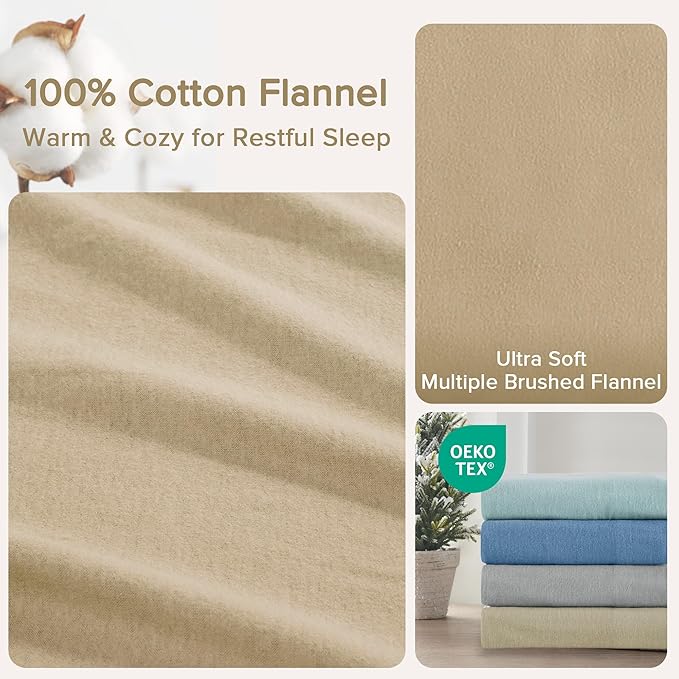 Flannel Bed Sheet Set - King - 4 Piece