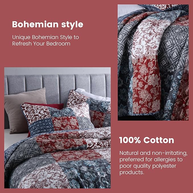 100% Cotton Quilt Set - Queen