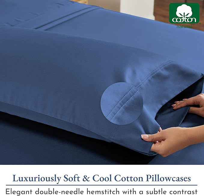 100% Cotton Pillowcase Set - King - 2 Piece