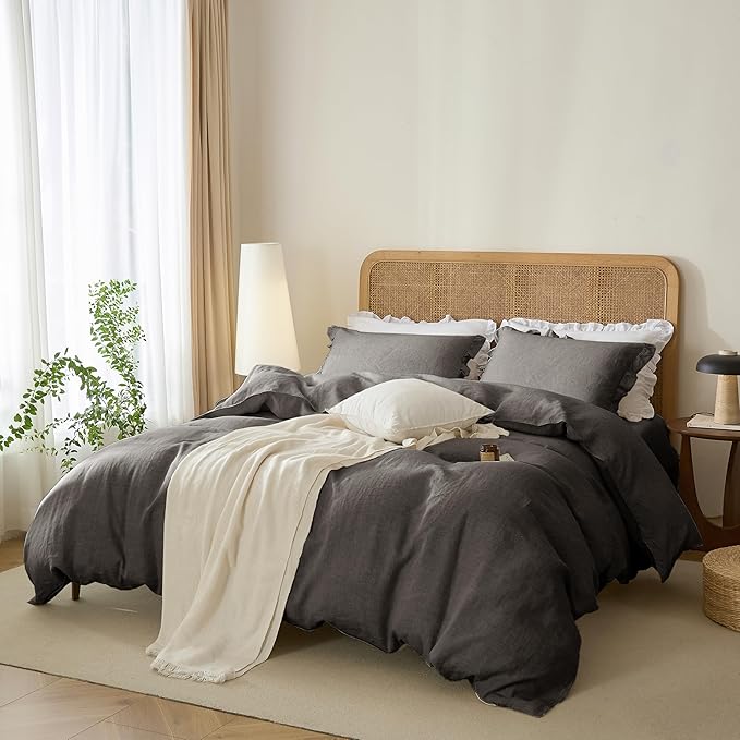 Linen Duvet Cover Set - Queen - 3 Piece