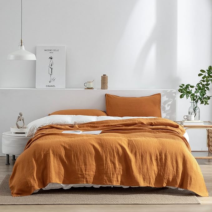 Linen Bed Sheet Set - Full - 16 in Deep Pocket - 4 Piece