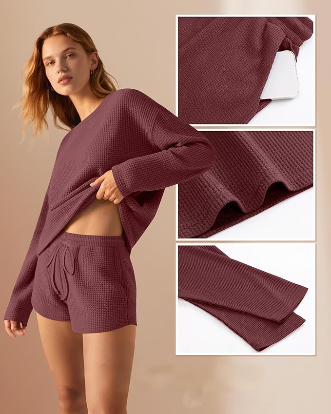 Women's Shorts Pajama Set - Long Sleeve - 2 Pack - 2 Piece