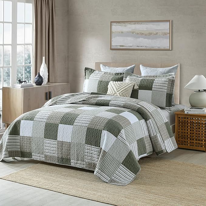 100% Cotton Quilt Set - King - 3 Piece