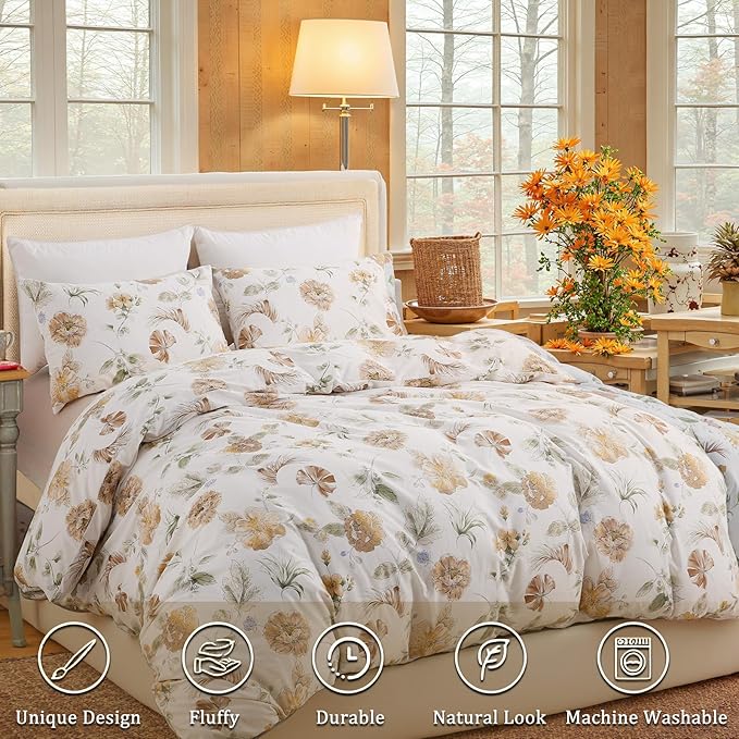 100% Cotton Duvet Cover Set - King - 3 Piece