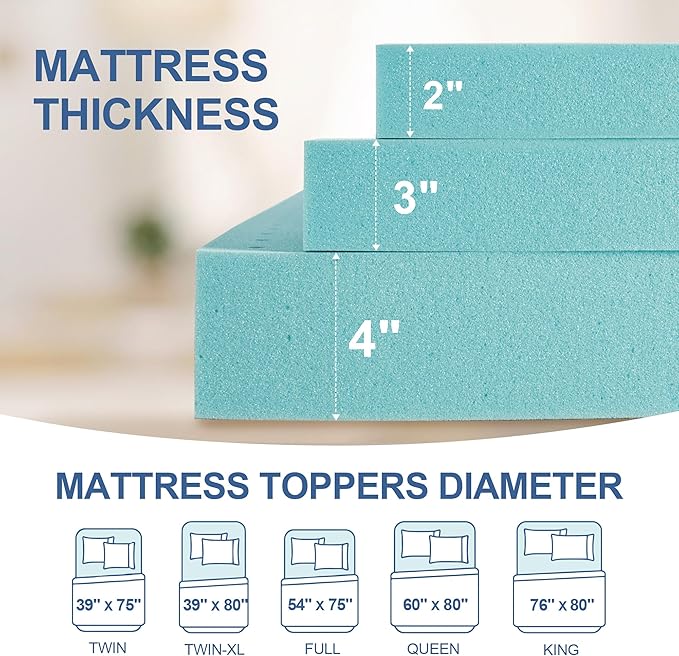 Memory Foam Mattress Topper - King