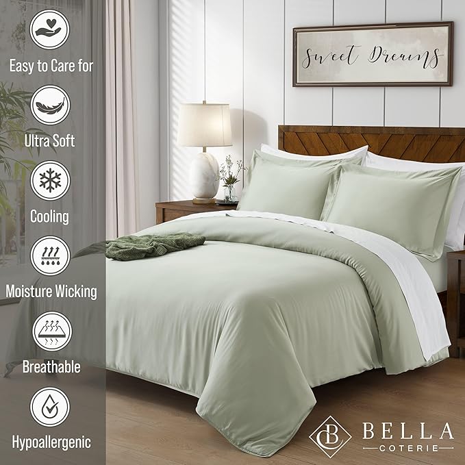 Bamboo Cooling Duvet Cover Set - King - 3 Piece