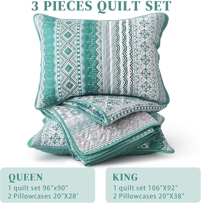 Microfiber Quilt Set - Queen - 3 Piece