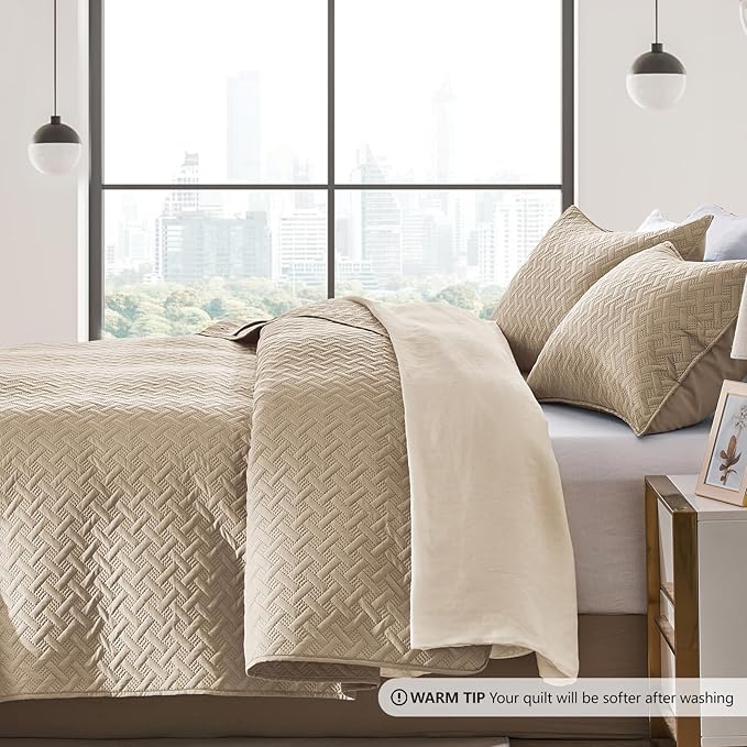 Microfiber Quilt Set - King - 3 Piece