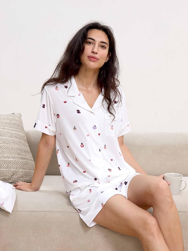 Women's Bamboo Pajama Set - Short Sleeve - 2 Piece