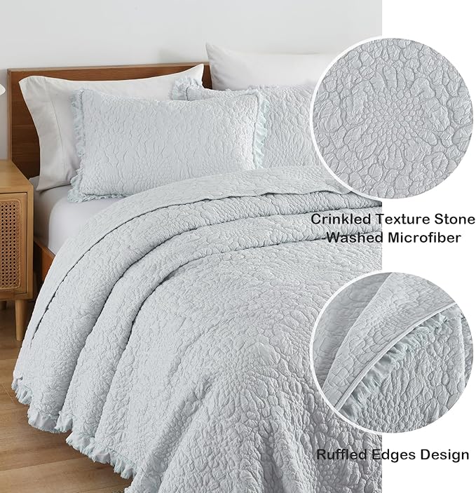 Microfiber Quilt Set - King - 3 Piece