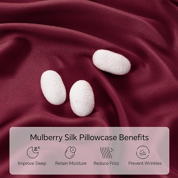 Mulberry Silk Cooling Pillowcase - King - 20 x 40 in