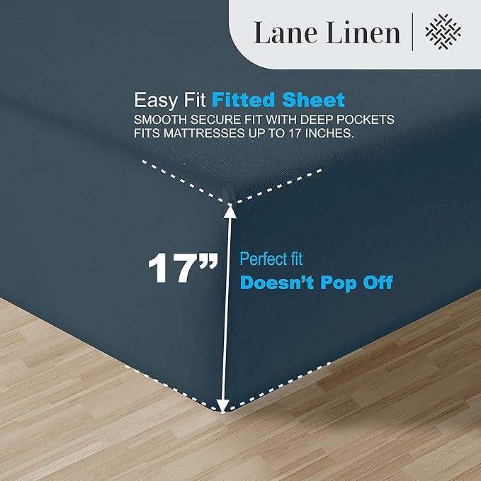 Linen Bed Sheet Set - California King - 17 in Deep Pocket - 4 Piece