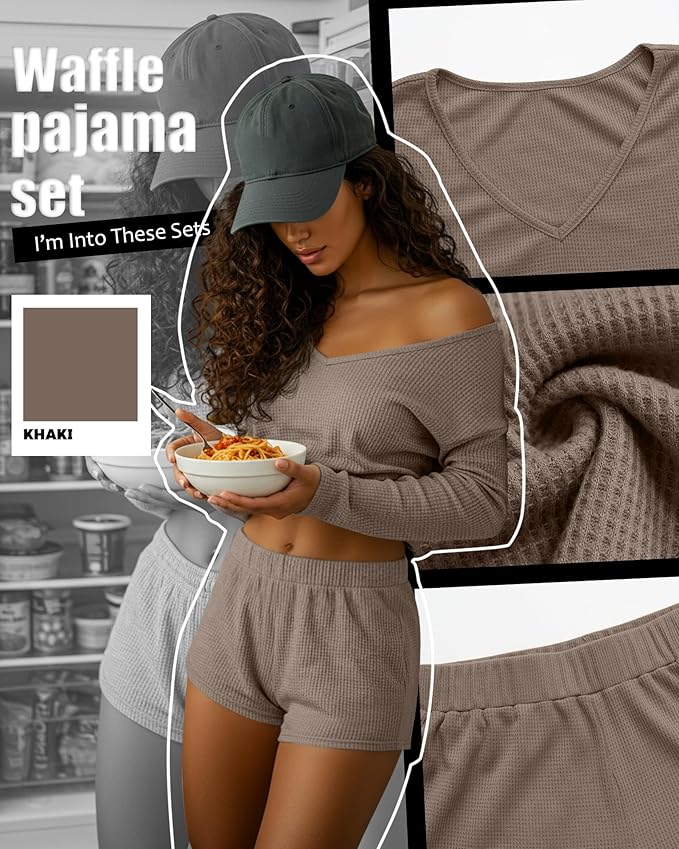 Women's Shorts Pajama Set - Long Sleeve - 2 Pack - 2 Piece
