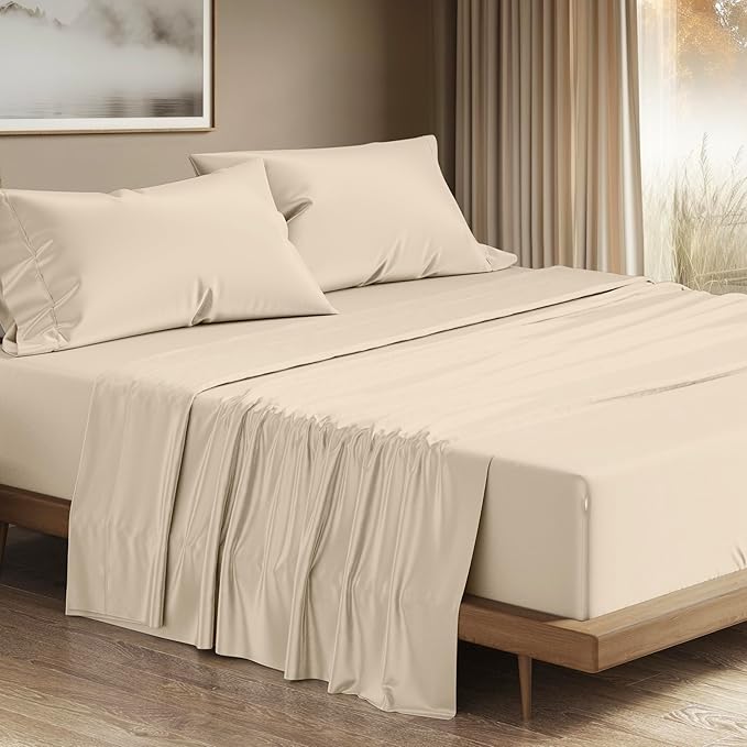 Cooling Bed Sheet Set - King - 17 in Deep Pocket - 4 Piece