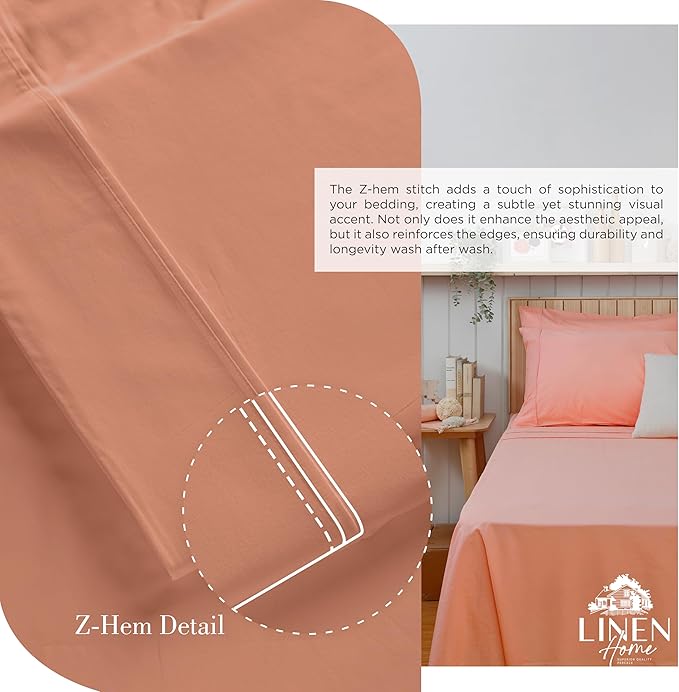 100% Cotton Bed Sheet Set - Queen - 4 Piece