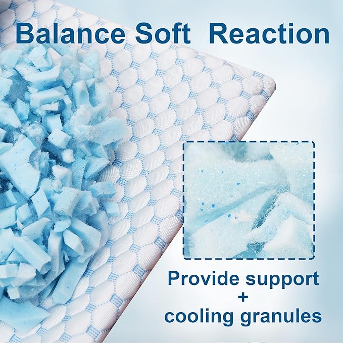Memory Foam Cooling Bed Pillow - King - 2 Pack