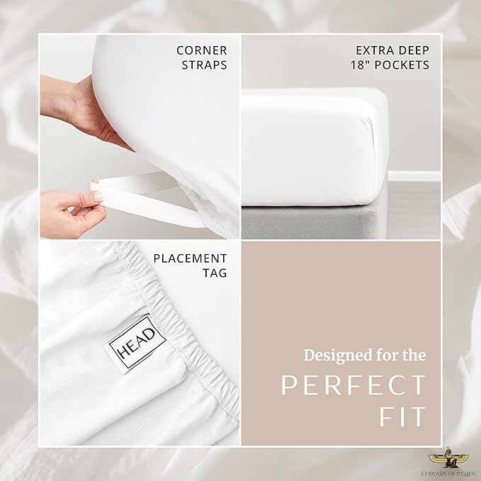 Cooling Bed Sheet Set - Split King - 18 in Deep Pocket