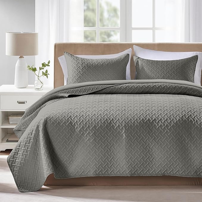 Microfiber Quilt Set - King - 3 Piece