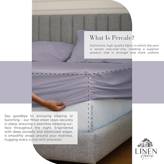 100% Cotton Bed Sheet Set - Full - 4 Piece