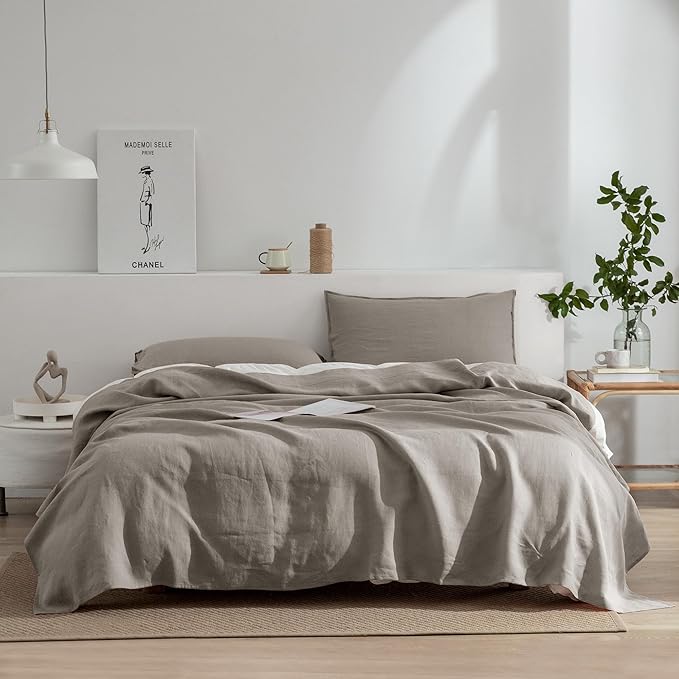 Linen Bed Sheet Set - Queen - 4 Piece