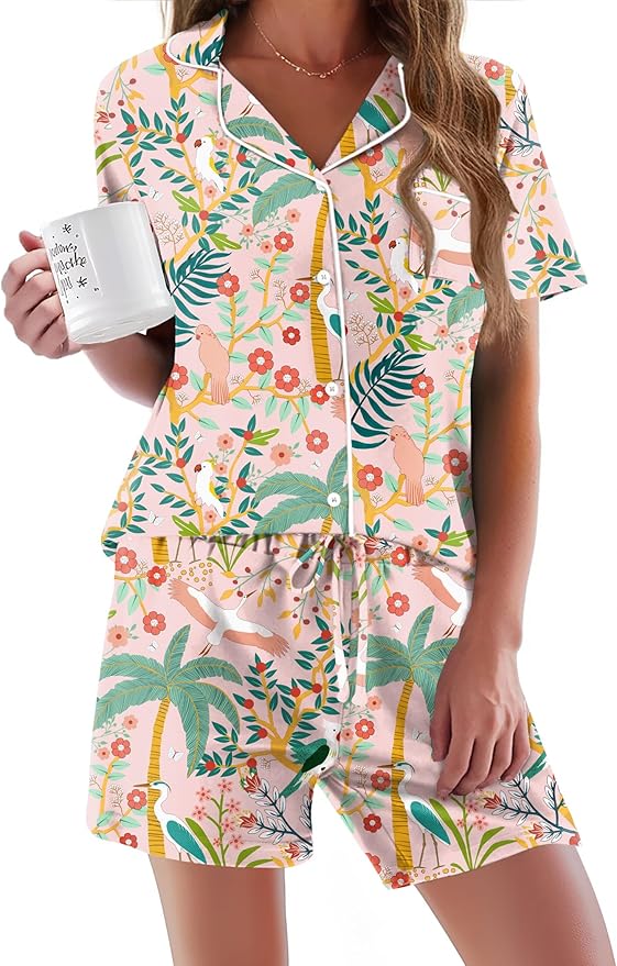 Women's Pajama Set - Short Sleeve - 2 Piece
