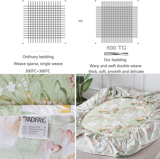 100% Cotton Bed Sheet Set - California King - 4 Piece