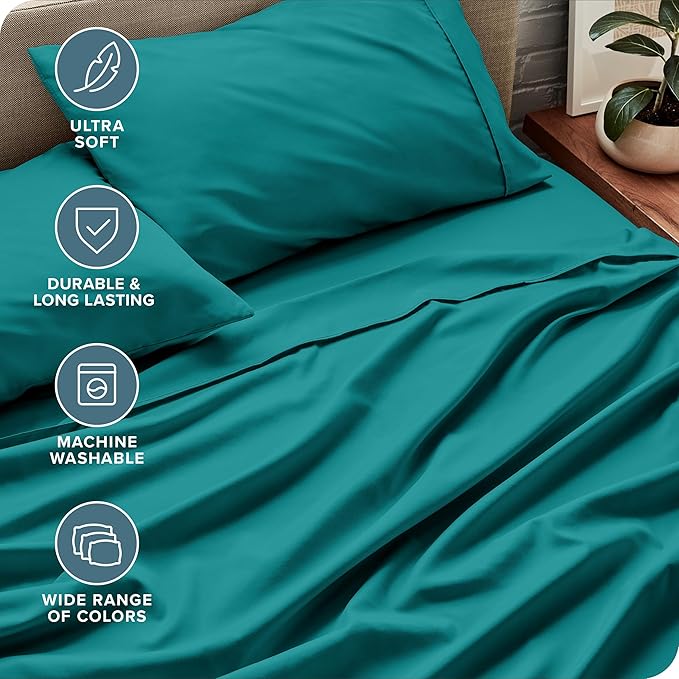 Microfiber Bed Sheet Set - Full - 4 Piece