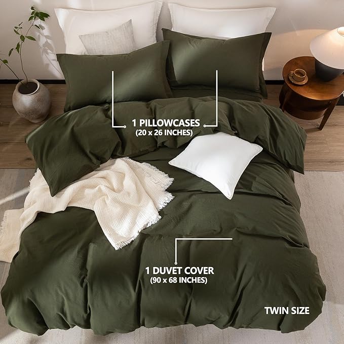 Linen Duvet Cover Set - Twin