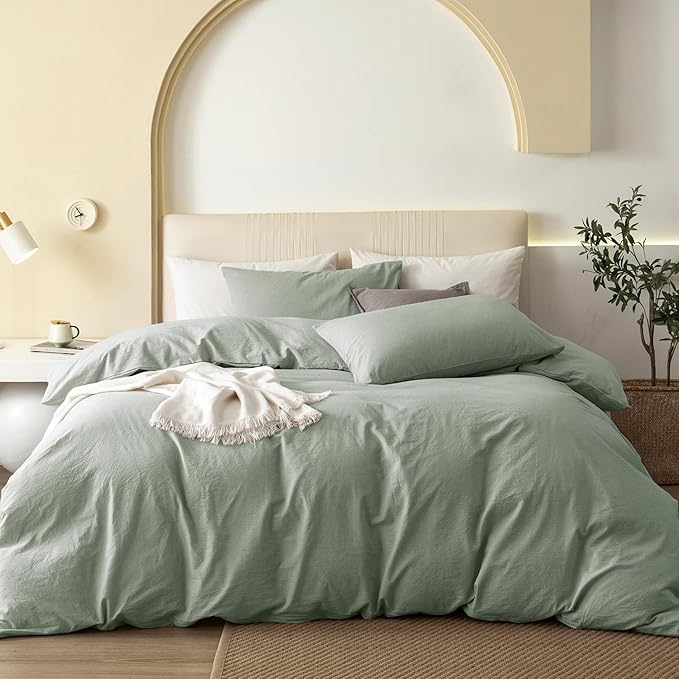 Linen Duvet Cover Set - Queen - 90 x 98 in - 3 Piece