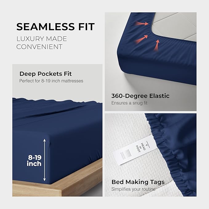 Bed Sheet Set - Queen - 17 in Deep Pocket - 4 Piece