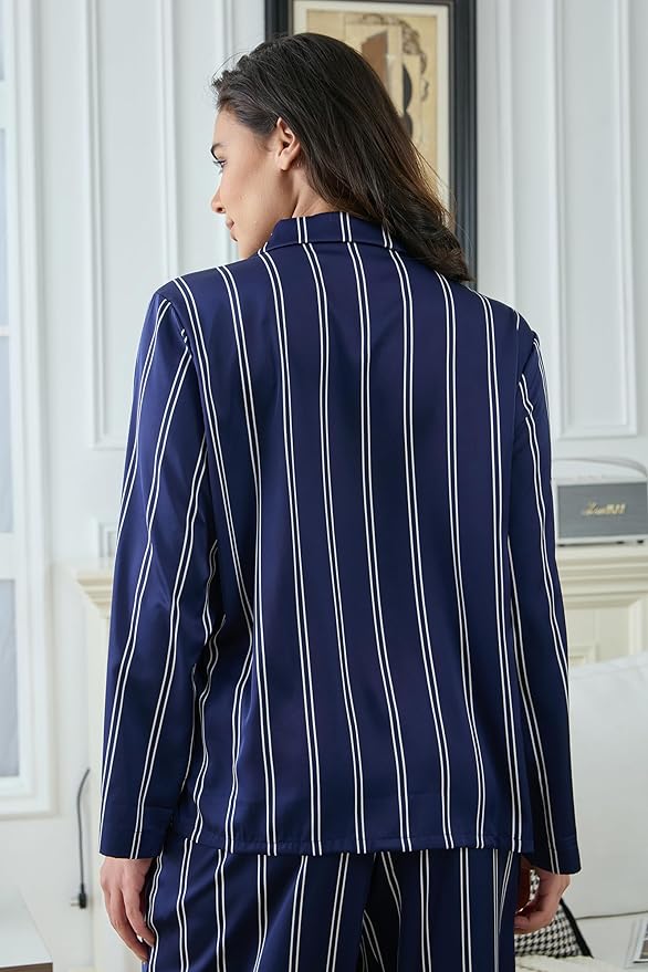 Satin Pajama Set - Long Sleeve - 2 Piece