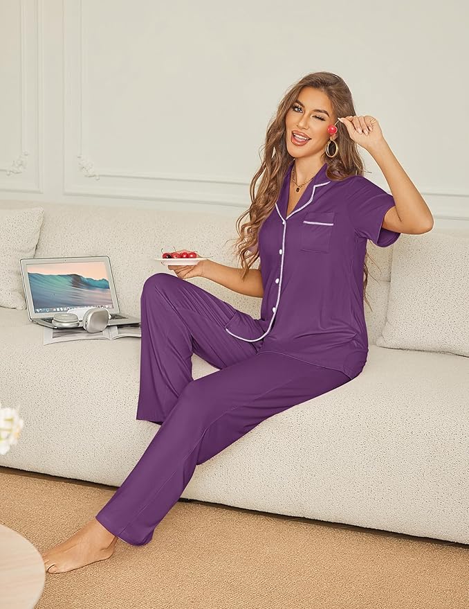 Pants Pajama Set - Short Sleeve - 2 Piece