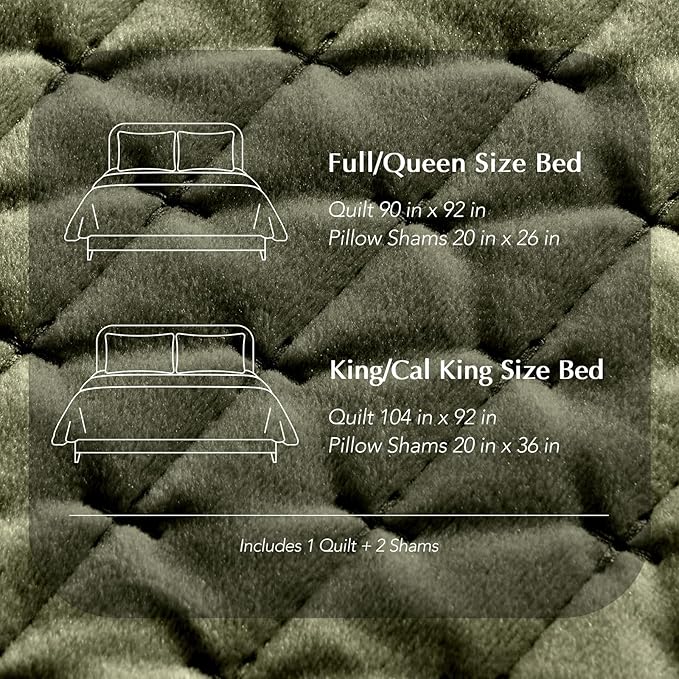 Velvet Quilt Set - King - 3 Piece