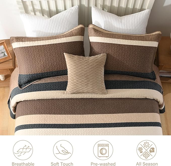 100% Cotton Bedding Set - King - 3 Piece
