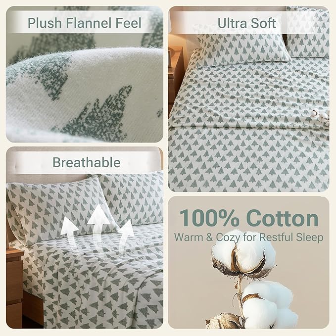 100% Cotton Bed Sheet Set - King - 4 Piece