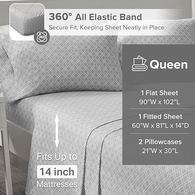 Flannel Bed Sheet Set - Queen - 4 Piece