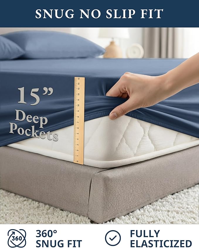 Linen Bed Sheet Set - Queen - 4 Piece
