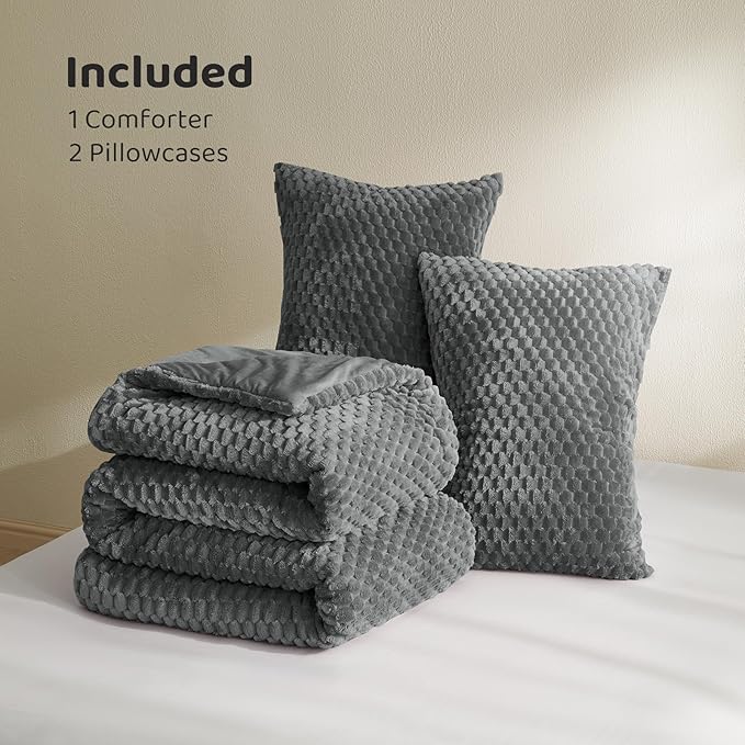 Flannel Comforter Set - Queen - 3 Piece