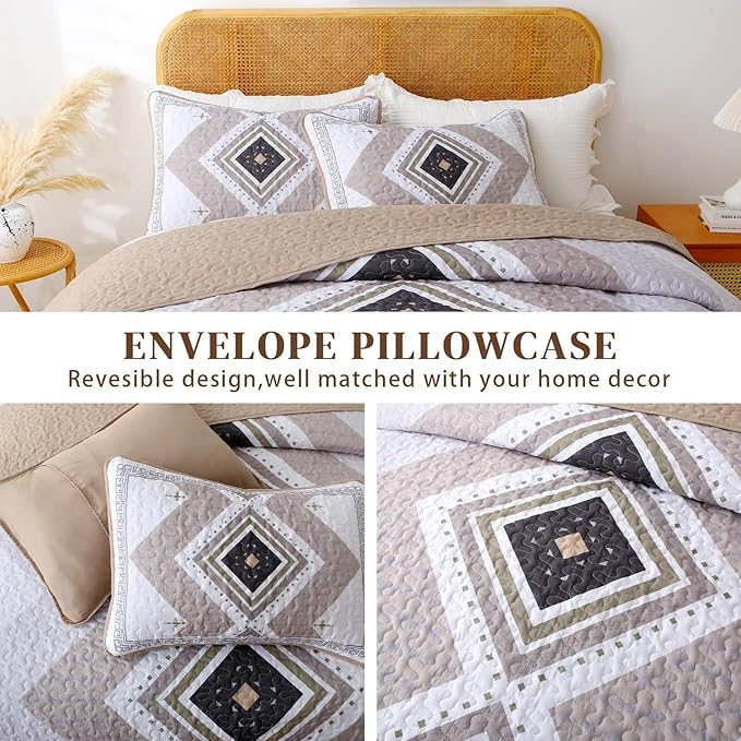 Microfiber Quilt Set - King - 3 Piece