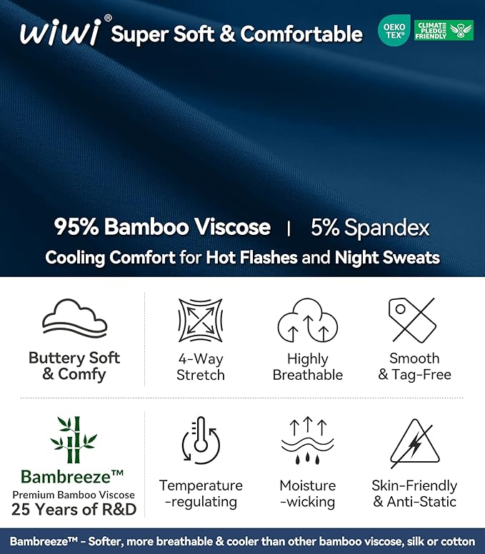 Women's Bamboo Cooling Pajama Set - Short Sleeve - 2 Piece