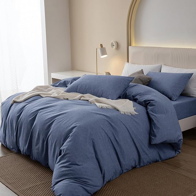 Linen Duvet Cover Set - King - 104 x 98 in - 3 Piece