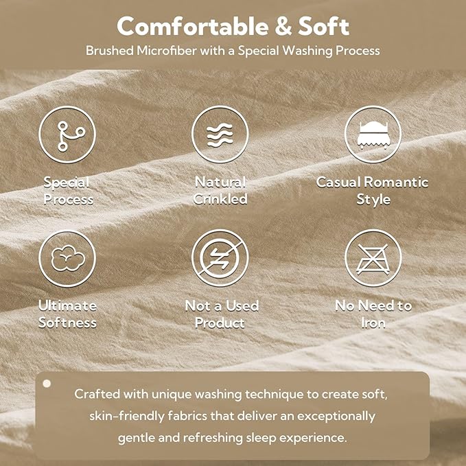 Linen Comforter Set - Queen - 7 Piece