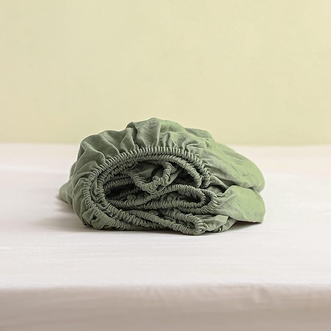 Linen Bed Sheet Set - Queen - 6 Piece