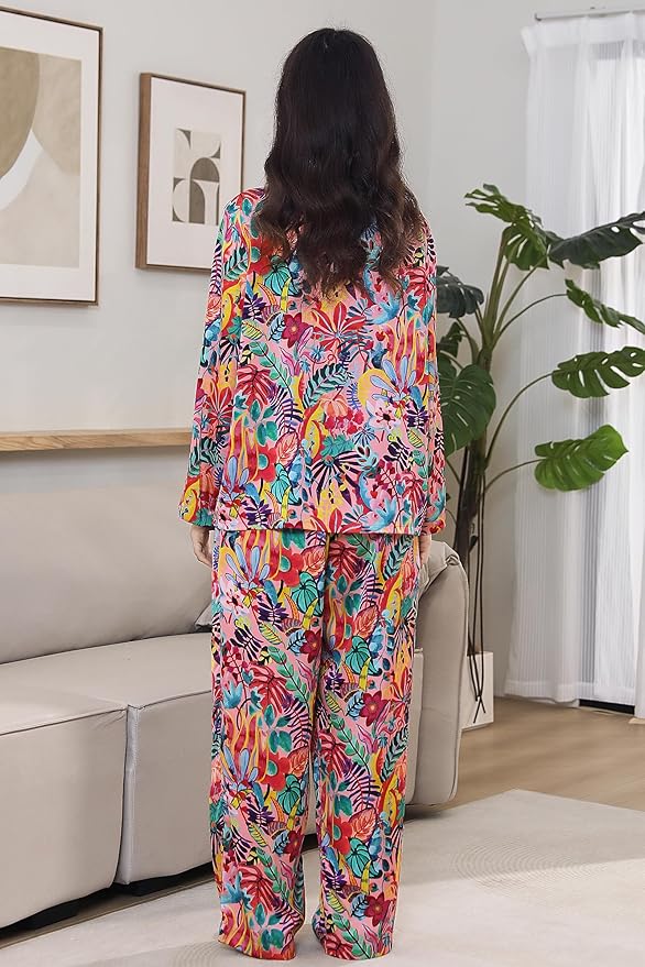 Satin Pajama Set - Long Sleeve - 2 Piece