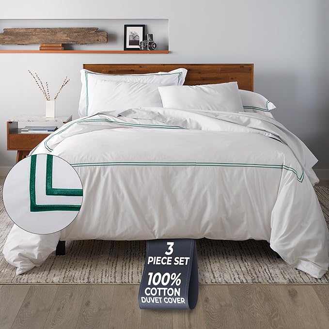 100% Cotton Duvet Cover Set - Queen - 90 x 90 in - 3 Piece