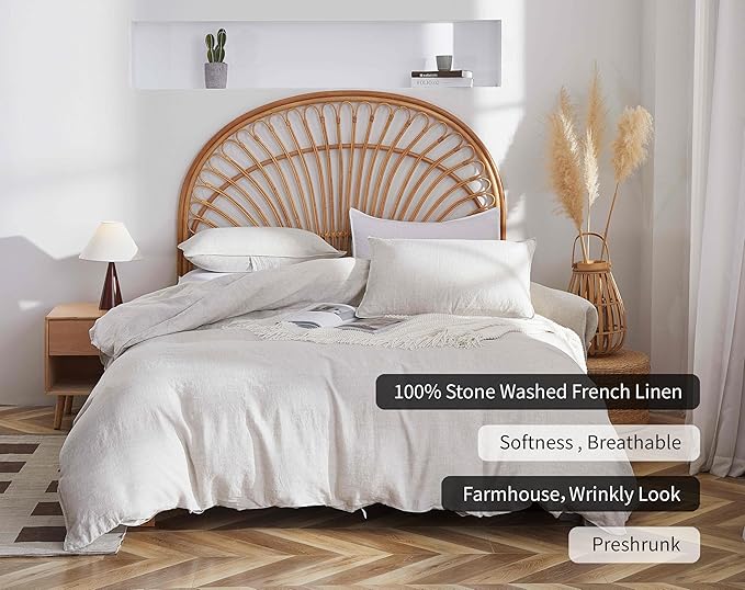 Linen Duvet Cover Set - Queen - 3 Piece