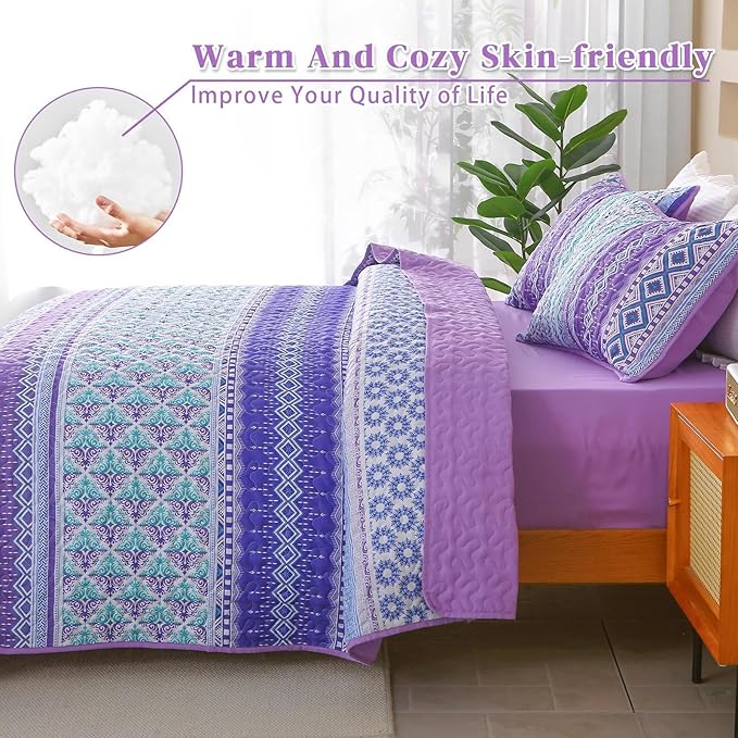Microfiber Quilt Set - Queen - 3 Piece