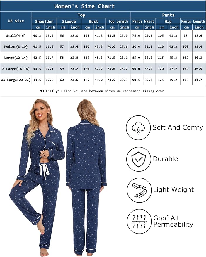 Women's Pants Pajama Set - Long Sleeve - 2 Piece