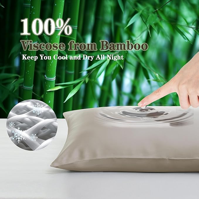 Bamboo Cooling Pillowcase Set - King - 4 Pack - 4 Piece